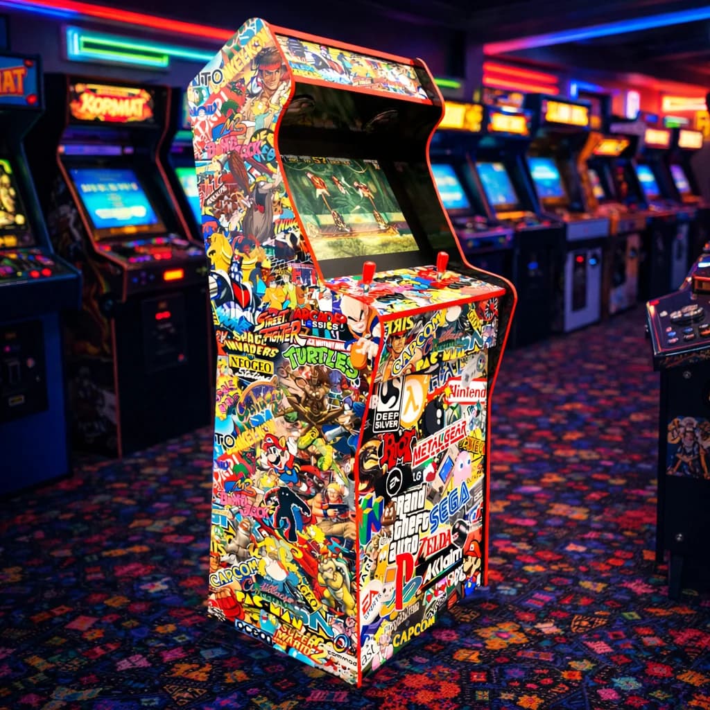 Design arcade Stickerbomb | Design arcade complet | Fichiers digitaux PDF PSD - vue de droite