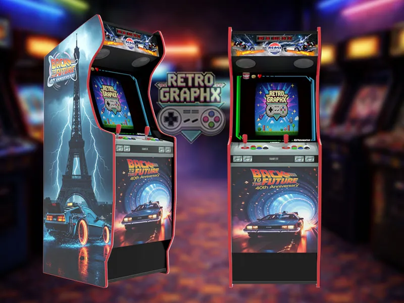 Back to the future | Design borne arcade complet | Fichiers digitaux PDF PSD