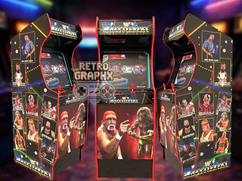 Wrestlefest WWF | Design arcade complet | Fichiers digitaux PDF PSD