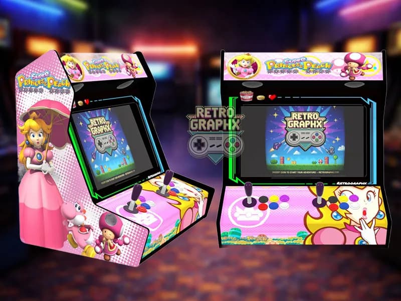 Princess Peach | Design Bartop complet | Fichiers digitaux PDF PSD