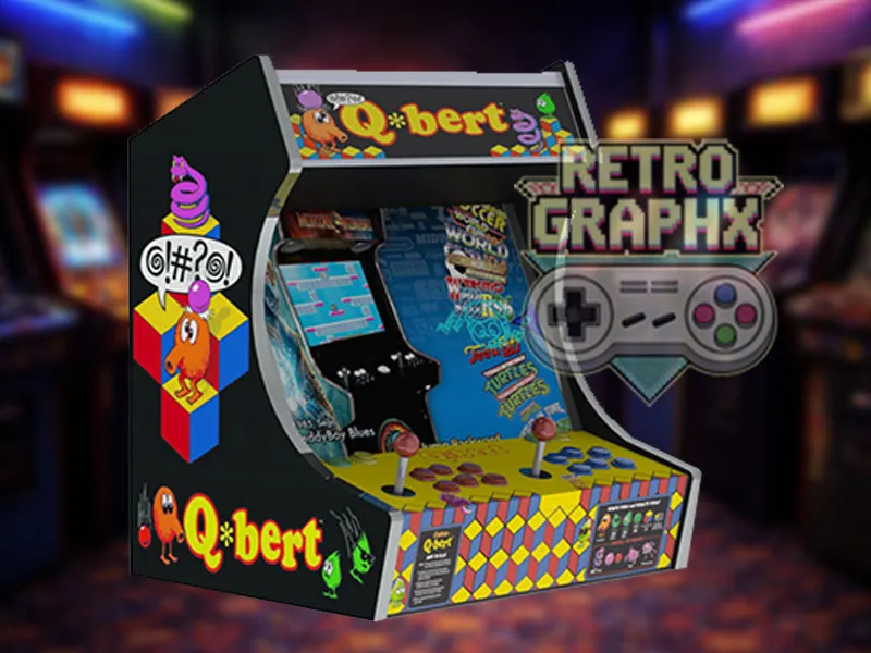 Qbert | Design Bartop complet | Fichiers digitaux PDF PSD