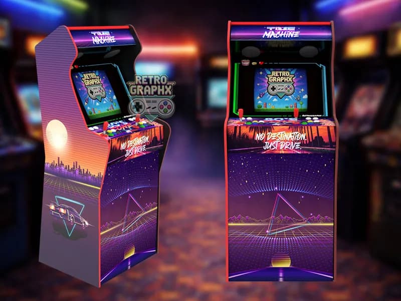 RetroWave 80's | Design Micro center complet | Fichiers digitaux PDF PSD