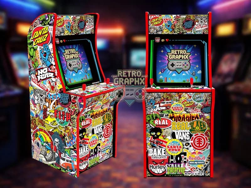 Skate Stickerbomb | Design arcade1up complet | Fichiers digitaux PDF PSD