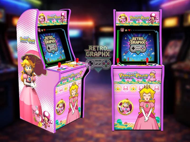 Princess Peach | Design arcade1up complet | Fichiers digitaux PDF PSD