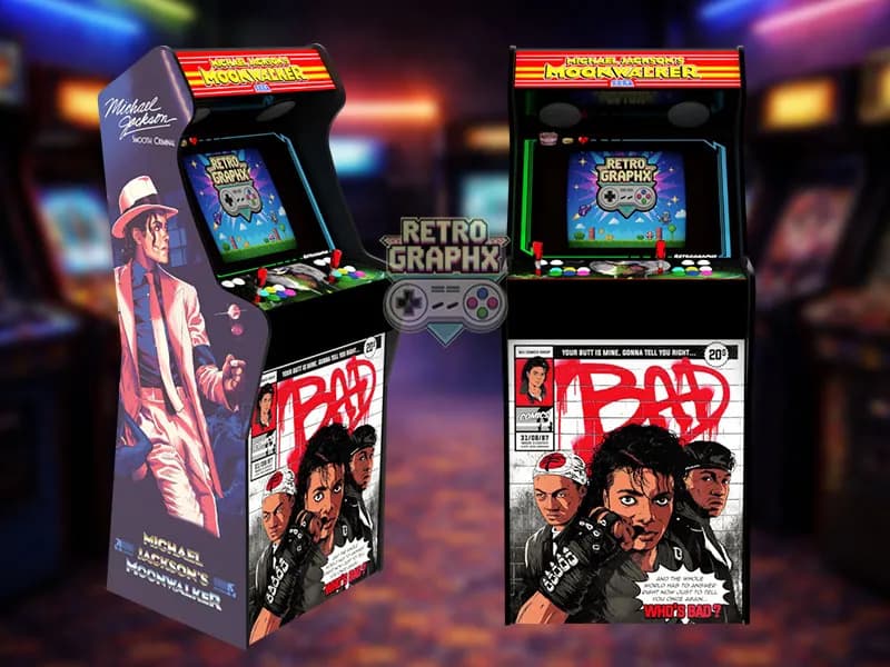 Michael jackson | Moonwalker | Design microcenter arcade | Fichiers digitaux PDF PSD
