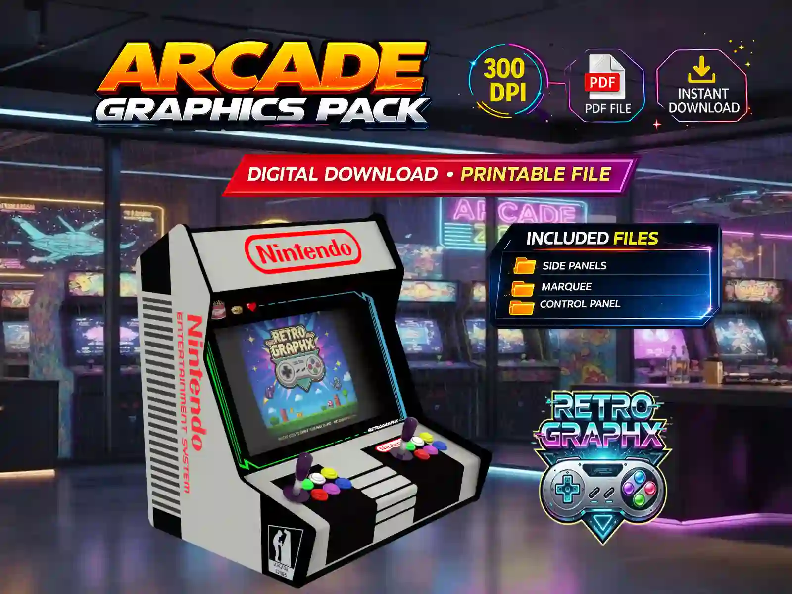 Mario m2 | Design Bartop complet | Fichiers digitaux PDF PSD