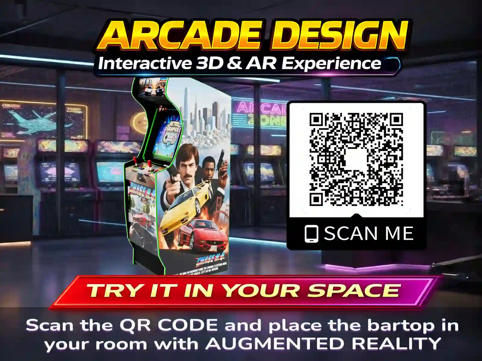 Chase HQ |pack graphique arcade | Fichiers Digitaux pour borne d'arcade - PDF PSD arcade design - right side view