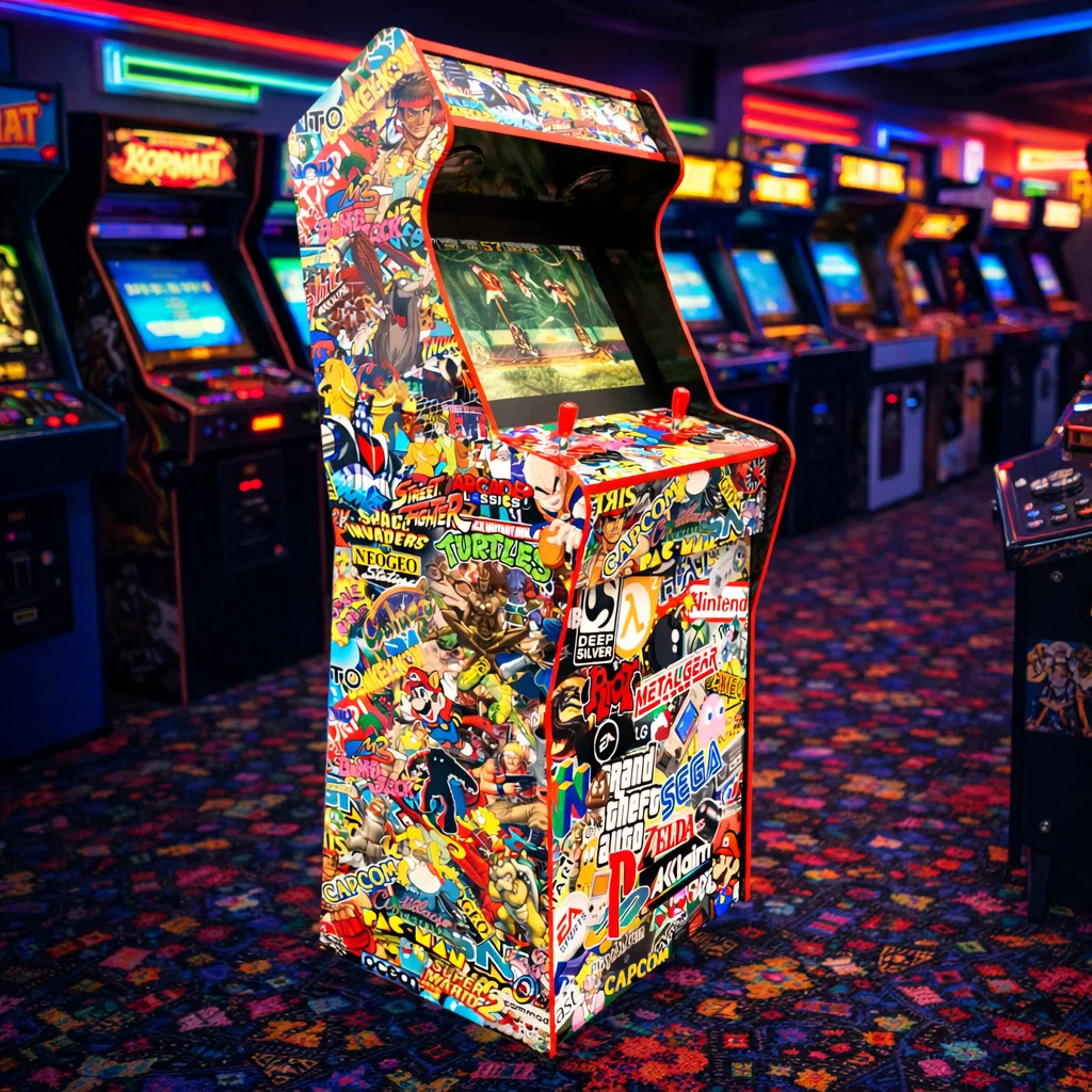 Design arcade Stickerbomb | Design arcade complet | Fichiers digitaux PDF PSD - vue de droite